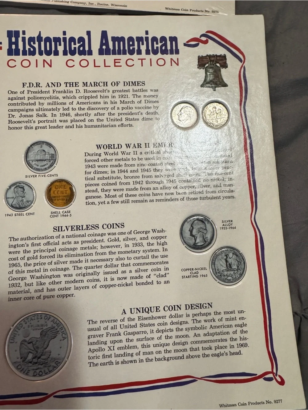 Whitman America's Heritage Coin Display Cards - Patriotic Blue and Red